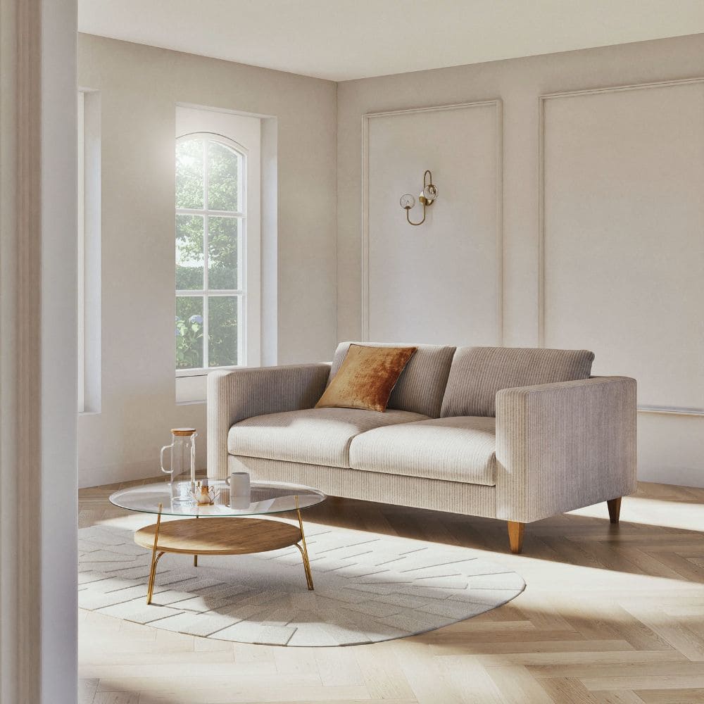 Canapé Holden de Maisons du Monde 3 places convertible dans salon Bohème