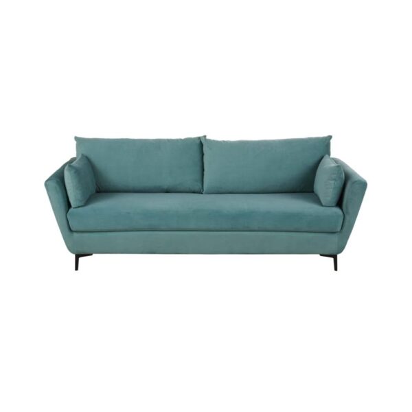 Canapé en velours Prague Maisons du Monde en bleu Paon dans salon bohème - Par Velours Gallery