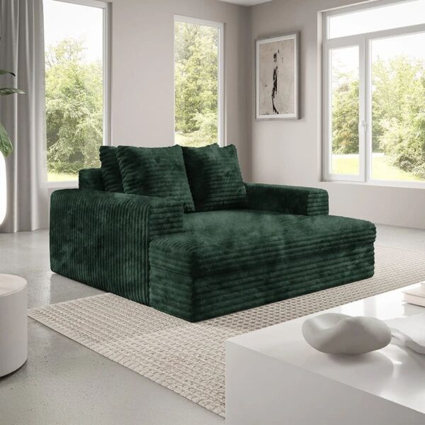Avis du canapé Epais Nazar Canapé 2 places en velours côtelé épais vert