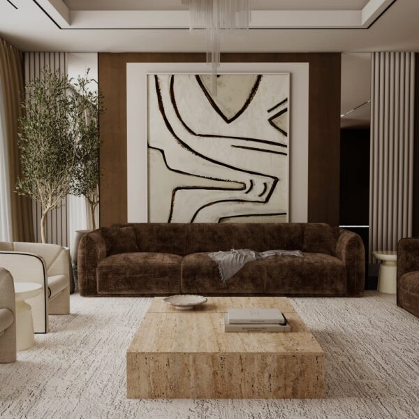 Avis canapé Lush Premium Interiors - Notre test de ce canapé 4 places 4 places en velours à motifs brun expresso