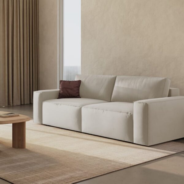 Avis du canapé Modele Micadoni Home Canapé-lit avec coffre de rangement 3 places en velours beige foncé