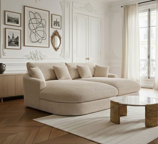 Canapé Belem Bobochic : droit convertible en velours côtelé, l&rsquo;avis