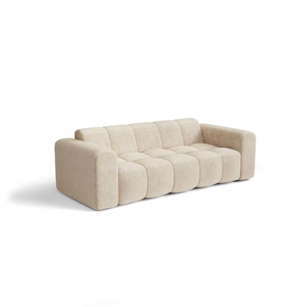 Canapé Bloom Premium Interiors 4 places en velours gaufré crème, vue 1 Canapé Bloom Premium Interiors 4 places en velours gaufré crème, vue 1